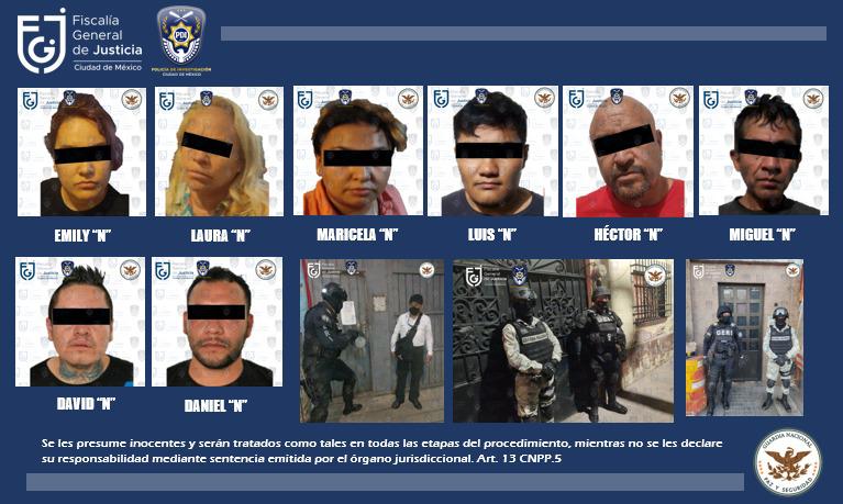 ¡Vídeo! FGJCDMX y Guardia Nacional aseguran posible narcótico y detienen a ocho personas