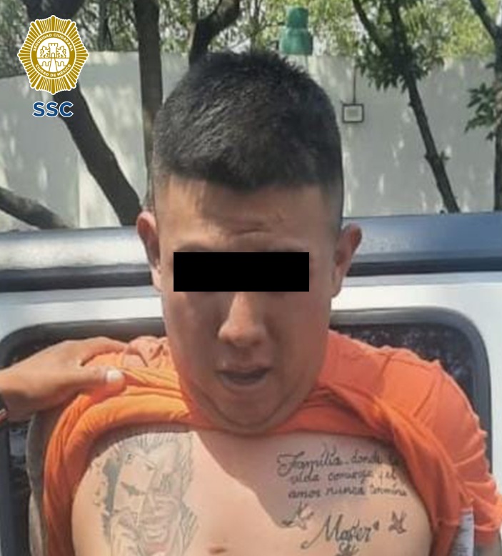Un hombre fue detenido en la alcaldía Álvaro Obregón, por su probable participación en la agresión por arma de fuego en contra de un joven