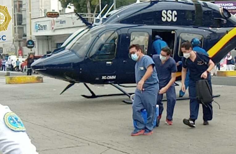 Un helicóptero de cóndores de la SSC, traslado un corazón con fines de trasplante, a un hospital de especialidades